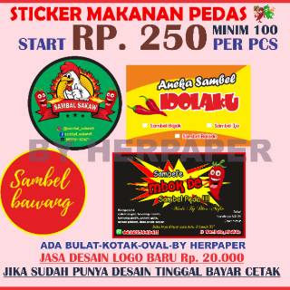 stiker makanan pedas..stiker seblak.stiker sambal.stiker