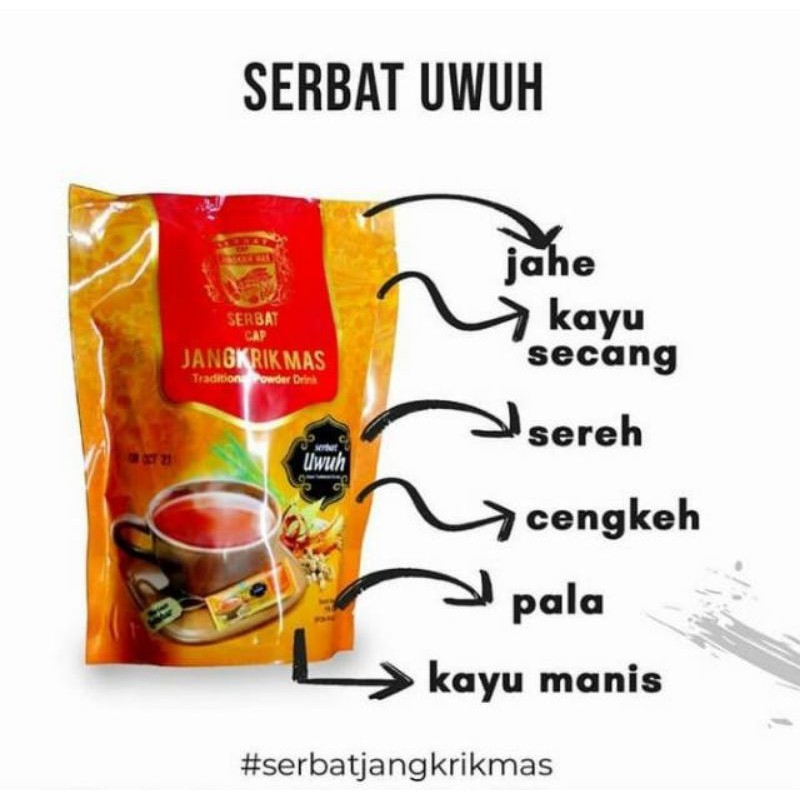 Serbat Cap Jangkrik Mas Wedang Jahe Sereh Uwuh isi 10 Sachet