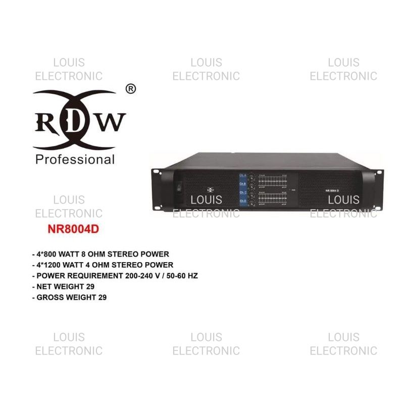 Power Amplifier RDW NR8004D NR 8004D NR8004 D NR 8004 D 4 Channel ORIGINAL