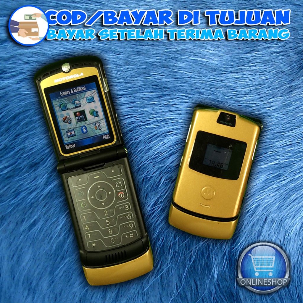 Motorola V3 Gold Edition Single Sim Lipat Jadul Bergaransi