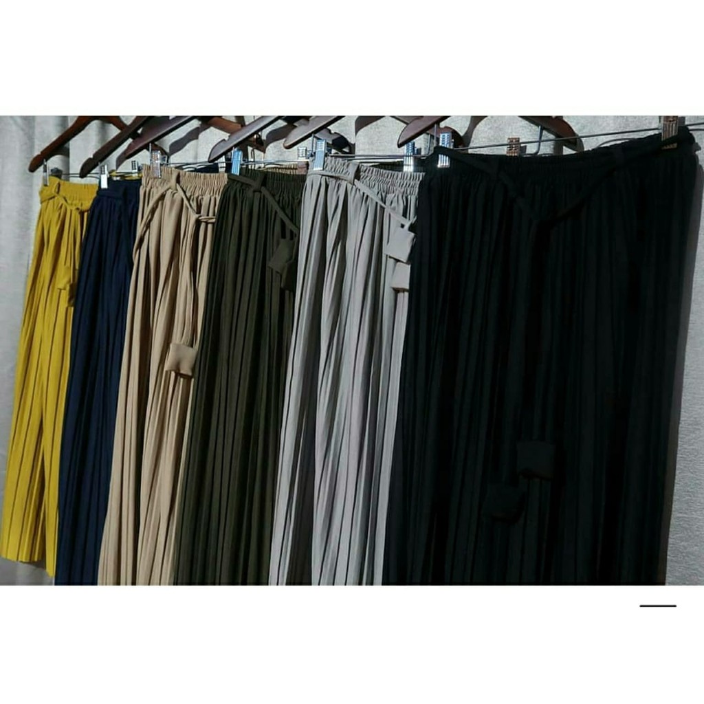 [BISA COD] Rok Plisket Tali Pita / Rok Plisket Premium Import / Pleated Skirt Tali Lonceng