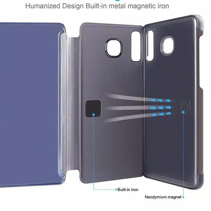 Flip Cover Samart S-View Mirror Case flip wallet Vivo Y11,Y12,Y15,Y17,Y30,Y30i,Y50,Y91,Y91C,Y93,Y95