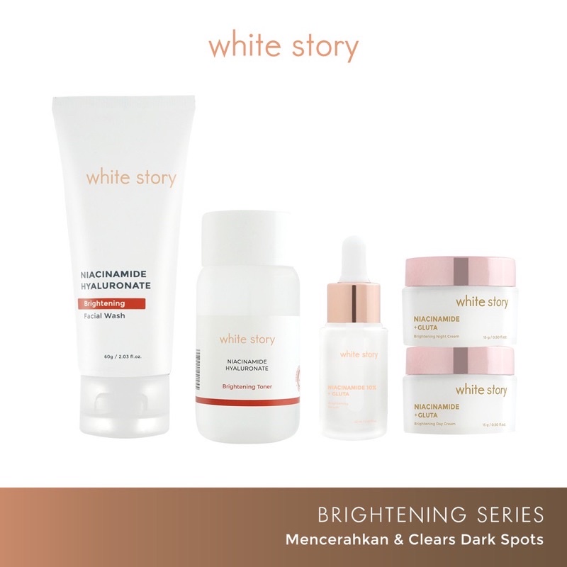 WHITE STORY BRIGHTENING day cream// night cream//face serum//facial wash//