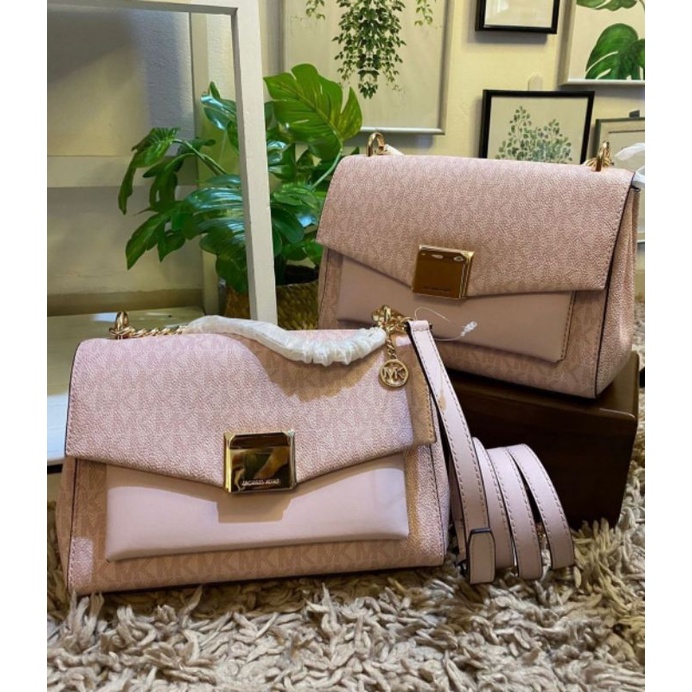 MK Lita Medium Signature Pink Authentic PELUNASAN
