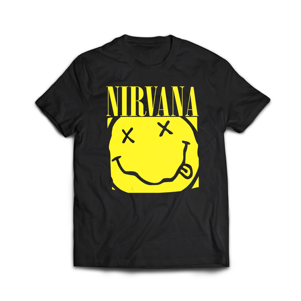 tshirt band NIRVANA HITAM kaos band kaos murah