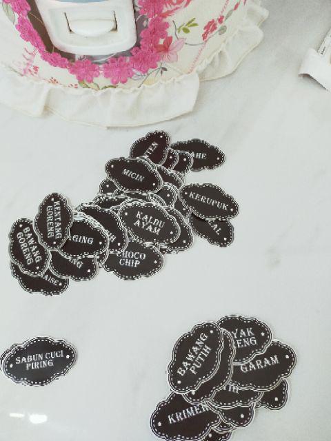 stiker label nama bumbu dapur pantry jar pet botol toples ...