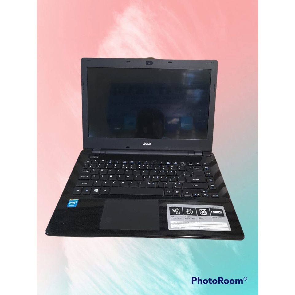 laptop leptop seken bekas second acer 14 inc Intel dualcore n2840 ram 2 hdd 500 mulus bagus zoom 2jutaan 2 jutaan siap pakai