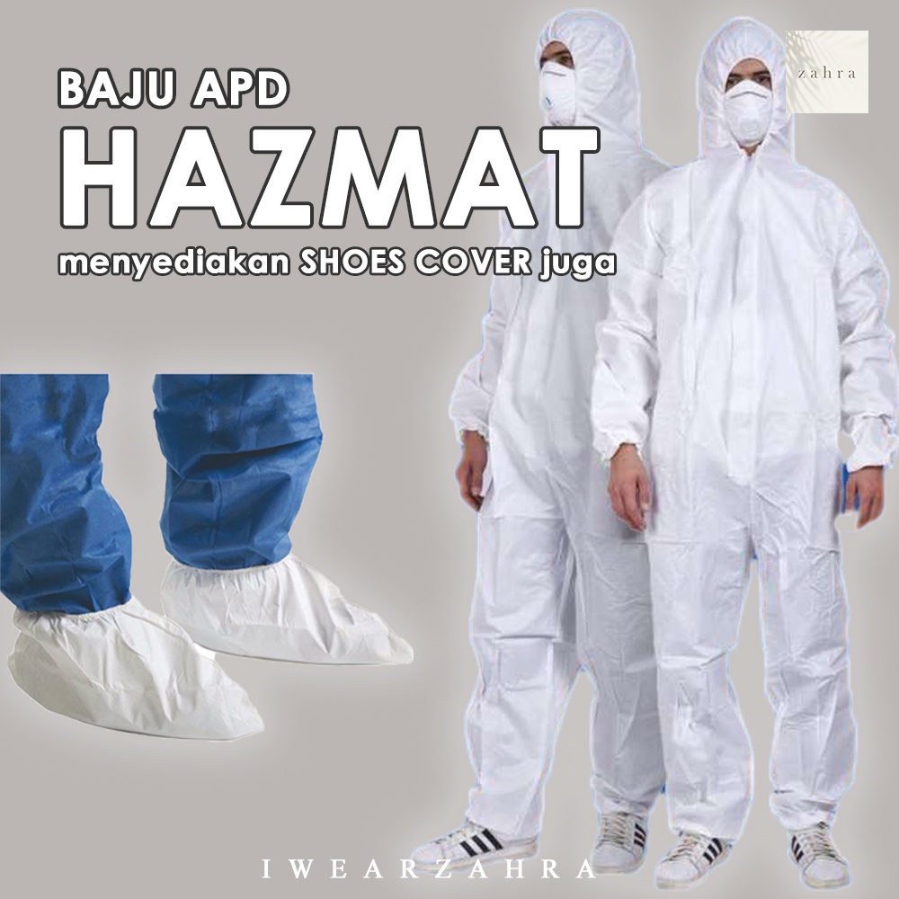 BAJU APD HAZMAT - Alat Pelindung Putih Surgical Gown Jubah Kesehatan Alkes Coverall Overall Suit