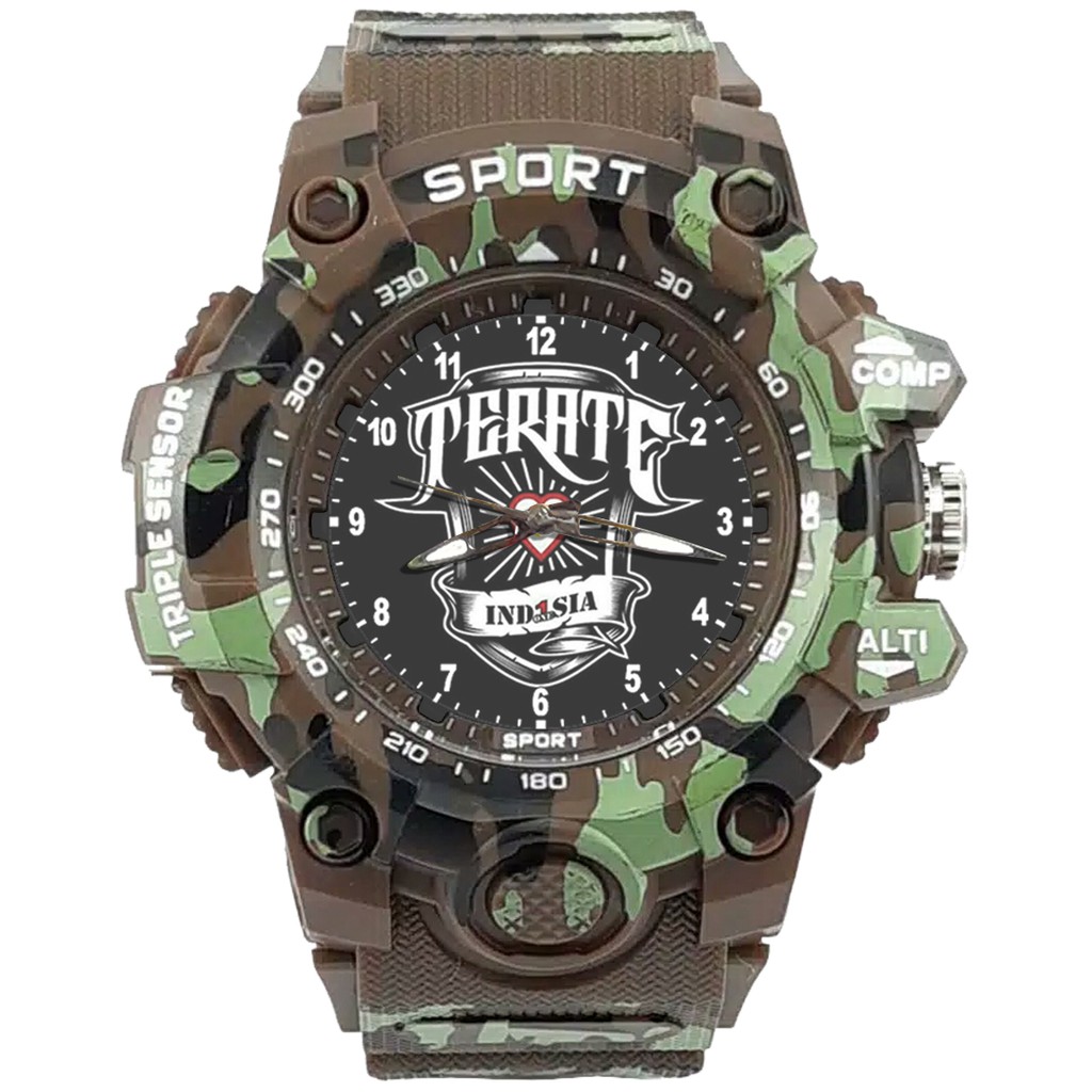 {Istimewa} Jam Tangan PERSAUDARAAN SETIA HATI TERATE - SH 11 Coklat Army Water Resistant