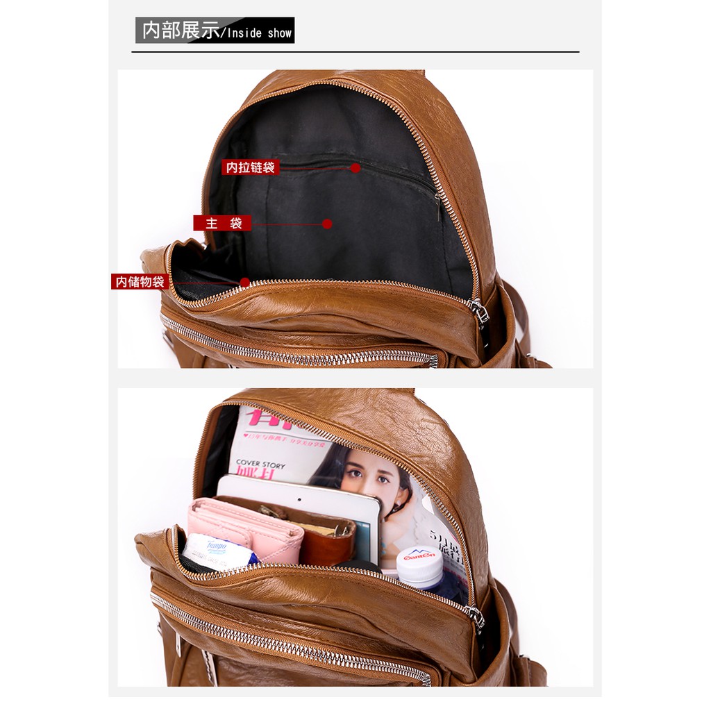 tahan air ransel COD√ STYLISH BACKPACK WANITA IMPORT TAS  BAG backpack waterproof wanita RANSEL FASHION Kulit Kualitas  bagus  7075