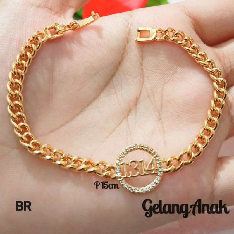 Gelang Anak Rantai Mata Varian motif Perhiasan Anak Gold (COD)