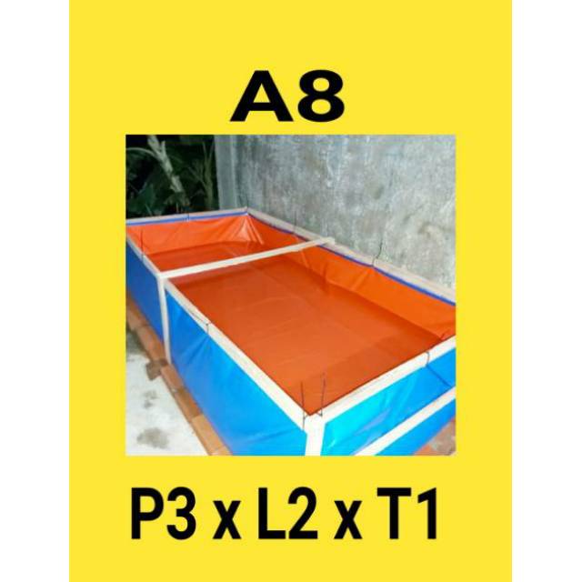 Terpal kolam kotak/kolam terpal 3x2x1 A8