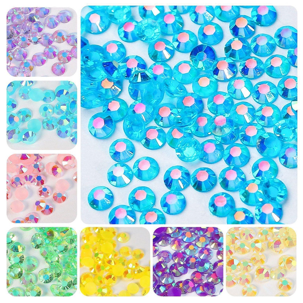 R-flower 3500pcs/box Nail Art Berlian Imitasi Dekorasi Resin Strass Batu Flatback Mix Multisize