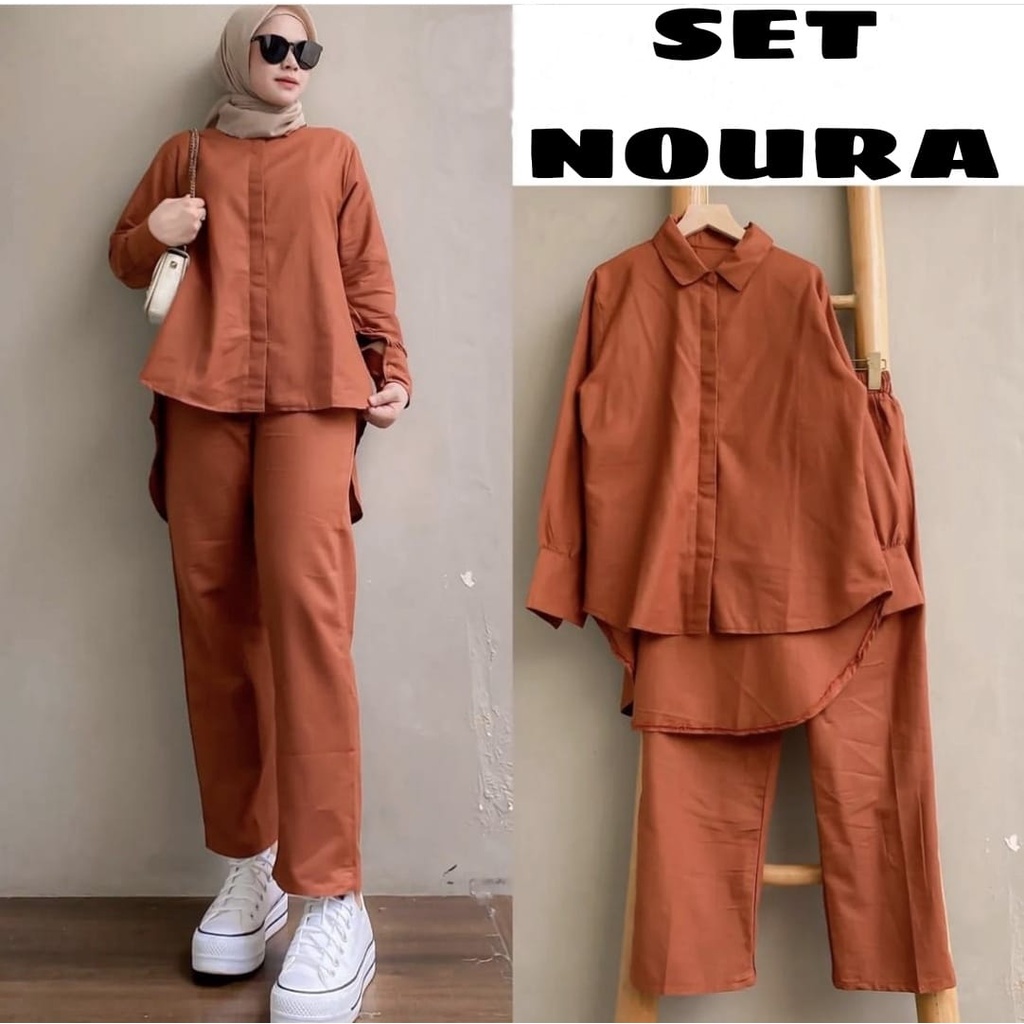 PCS SET NOURA FASHION BUSANA SETELAN WANITA KR