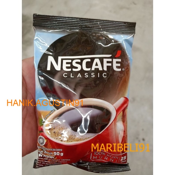 

NESCAFE CLASSIC KOPI INSTAN SACHET BAG 50GR MB91