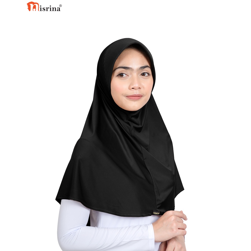 Nisrina Fashion Muslim Jilbab Instan Polos Citra Narurita-Hitam
