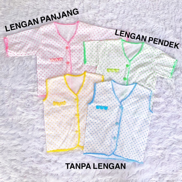 BAJU NEWBORN POLKADOT GRADE A / BAYI BARU LAHIR KANCING / HALUS LEMBUT NYAMAN MURAH ADEM