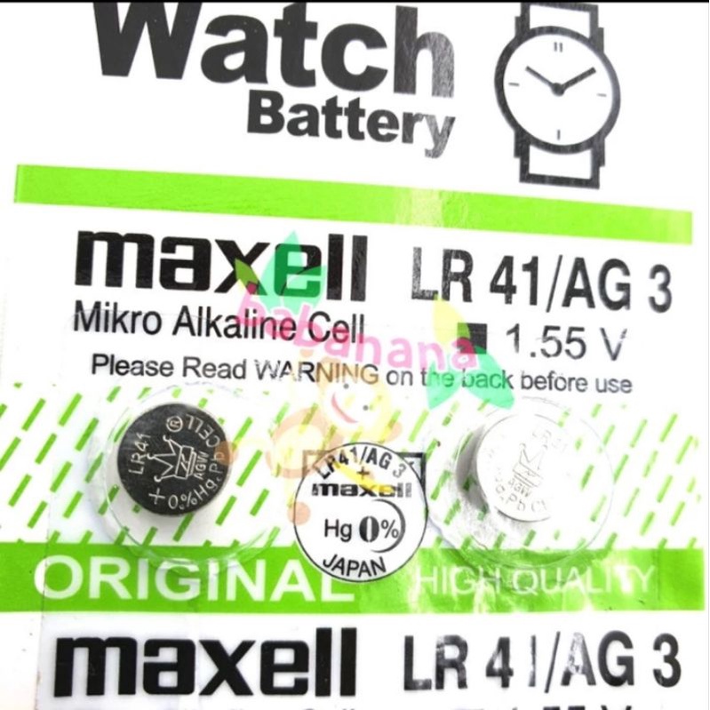 Maxell LR41 AG3 Baterai jam kancing battery button watch LR 41 AG 3