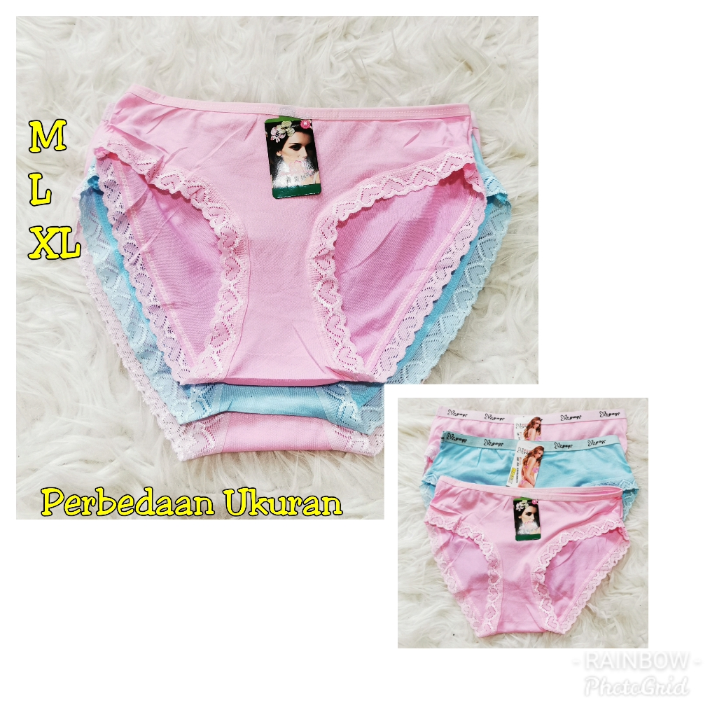 Celana Dalam Wanita Undies/Renda Love /size L-XL promo termurah BEST SELLER MOTIF RENDA