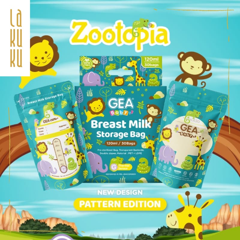 Kantong susu asi GEA BABY 120ml &amp; 200ml Breast Milk Storage Bag COD PACKING BUBBLE isi 30 lbr