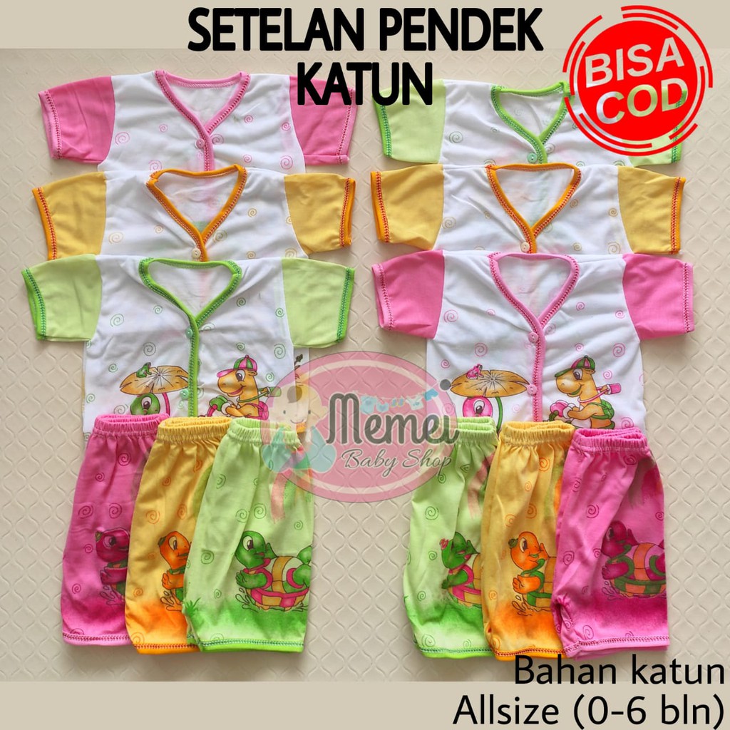 1 LUSIN (12 set) Setelan bayi pendek KATUN grosir TERMURAH