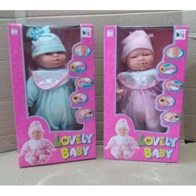 Mainan boneka lovely baby bayi bisa nangis dan tertawa