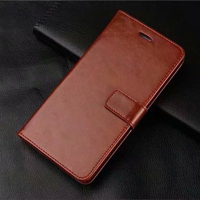 Flip Cover Realme C1 C2 C3 C11 C12 C15 C17 C20 C21 C21Y C25 C31 C35 Flip Polos Leather Case Dompet Magnetik