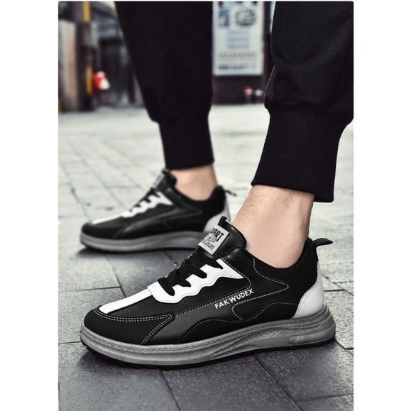 Sepatu Sneakers 39-43 hitam putih Casual Sport Sekolah Pria Wanita Aero Medan shoes