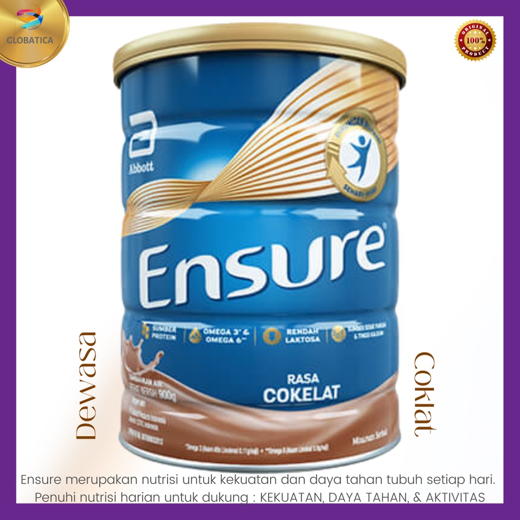 Ensure Coklat 900 gr Susu Dewasa Jaga Stamina -Globatica