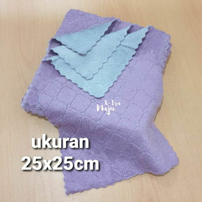 saputangan lembut uk 25x25cm besar 2 lapis  / lap tangan polos 2 warna lembut tebal