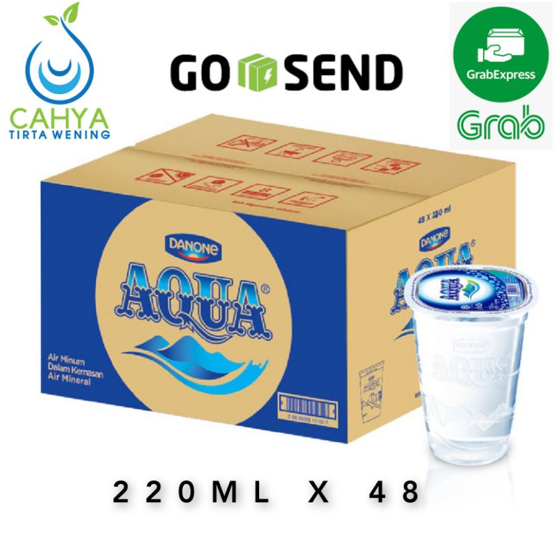 

AQUA Air Mineral Gelas 220ml x 48 | Grab Express - Go Send Instant