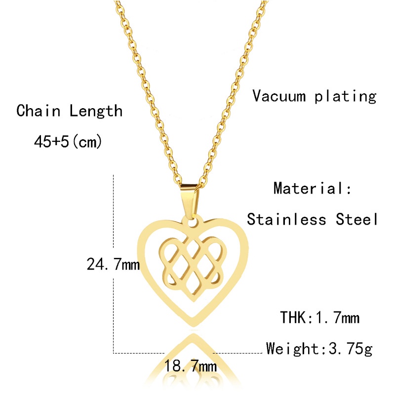 Ornamen 18K Emas Peach heart stainless steel Kalung Cinta gaya Cina berbentuk hati pendek kalung swe