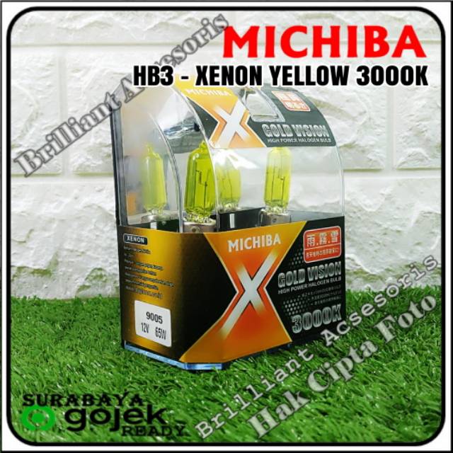 MICHIBA - Xenon Yellow Halogen - H3 / H4 / H7 / H8 / H11 / HB3 / HB4 / PS24 / H27 / 9012 HIR2