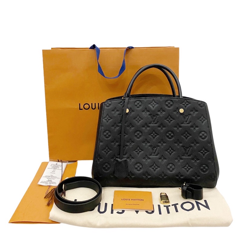 Authentic Preloved LV Montaigne MM Empteinte Noir  2017