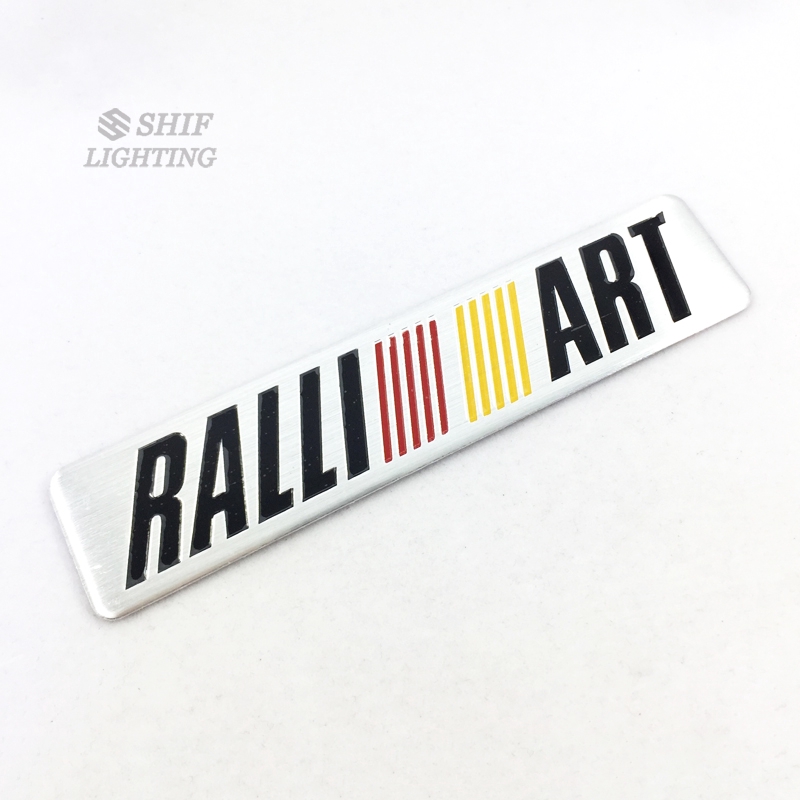 1Pcs Stiker Emblem / Badge Motif Logo RALLIART Bahan Aluminium untuk Mobil Mitsubishi