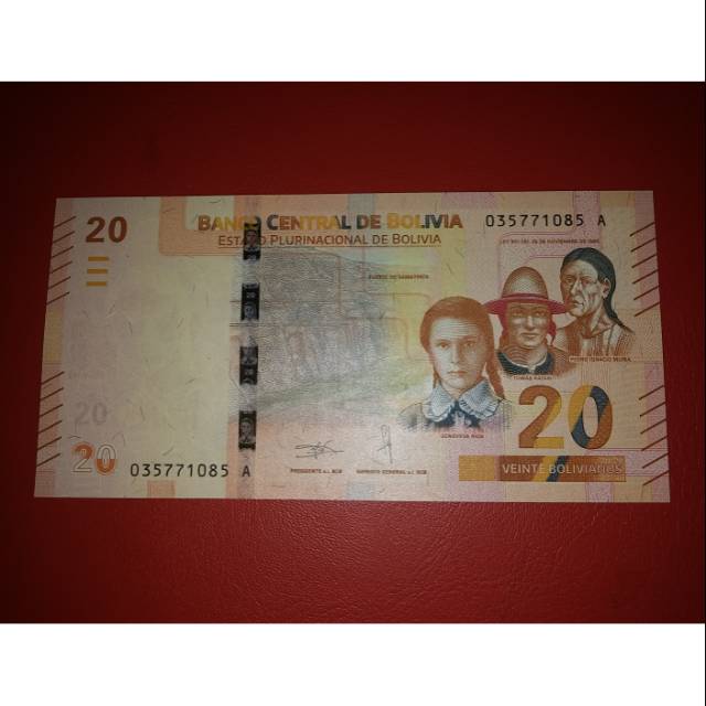 Uang Asing Bolivia 20 Diez