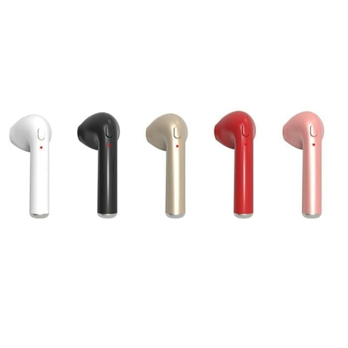 Terlaris  Headset Bluetooth Single ORIGINAL HBQ i7 Wireless sporty charger   Putih  Murah