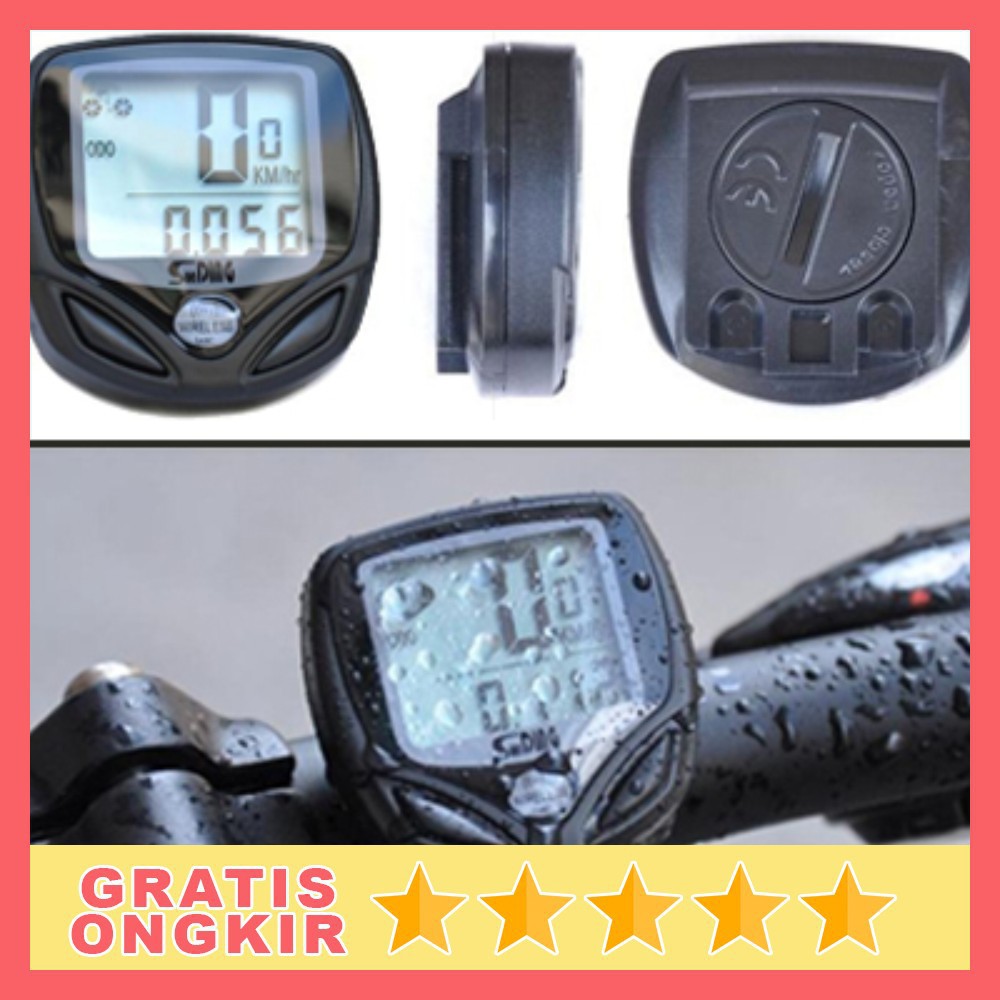 Speedometer Sepeda Wireless Display LCD SD-548C Black Grab Medan