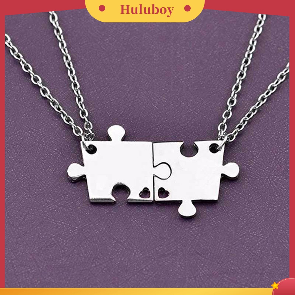 Hu Hu Hu Hu Hu Alat Bantu Pasang Kacamata♡ 4pcs Kalung Rantai Liontin Puzzle Jigsaw Interlocking Untuk Hadiah Temankeluarga