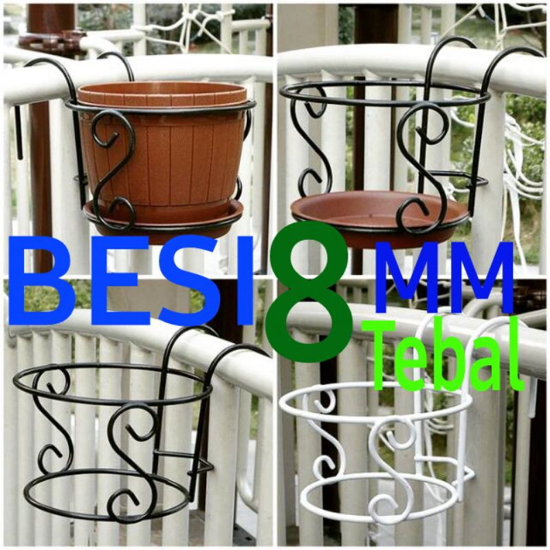 Rak bunga balkon rak bunga tanaman hias pagar Standing pot pagar rumah