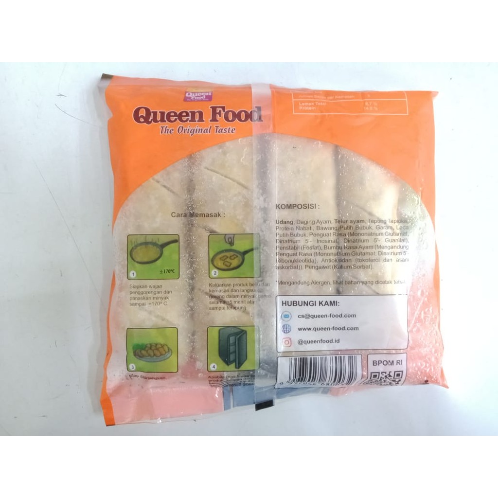 QUEEN FOOD EGG CHICKEN ROLL 350GR ISI 16 EGG ROLL AYAM DAN UDANG