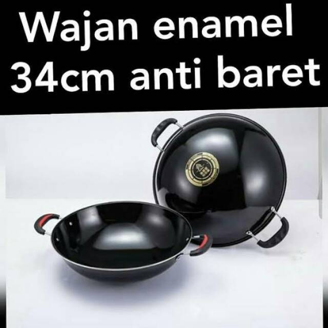 Wajan enamel anti lengket dan anti gores uk. 34cm