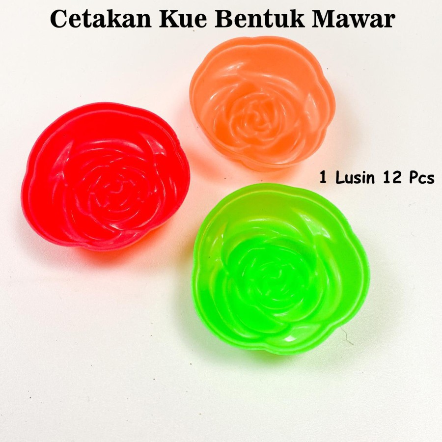 Cetakan Bolu Mini Berbentuk Mawar 1 Lusin - Cetakan Kue Kukus