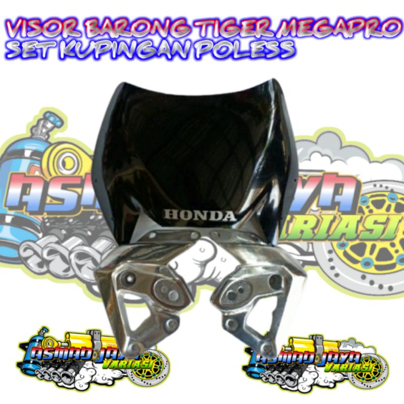 VISOR BARONG TIGER MEGAPRO VISOR TIGER SET KUPINGAN POLESS BARONG TIGER MEGAPRO VISOR HITAM BARONG K