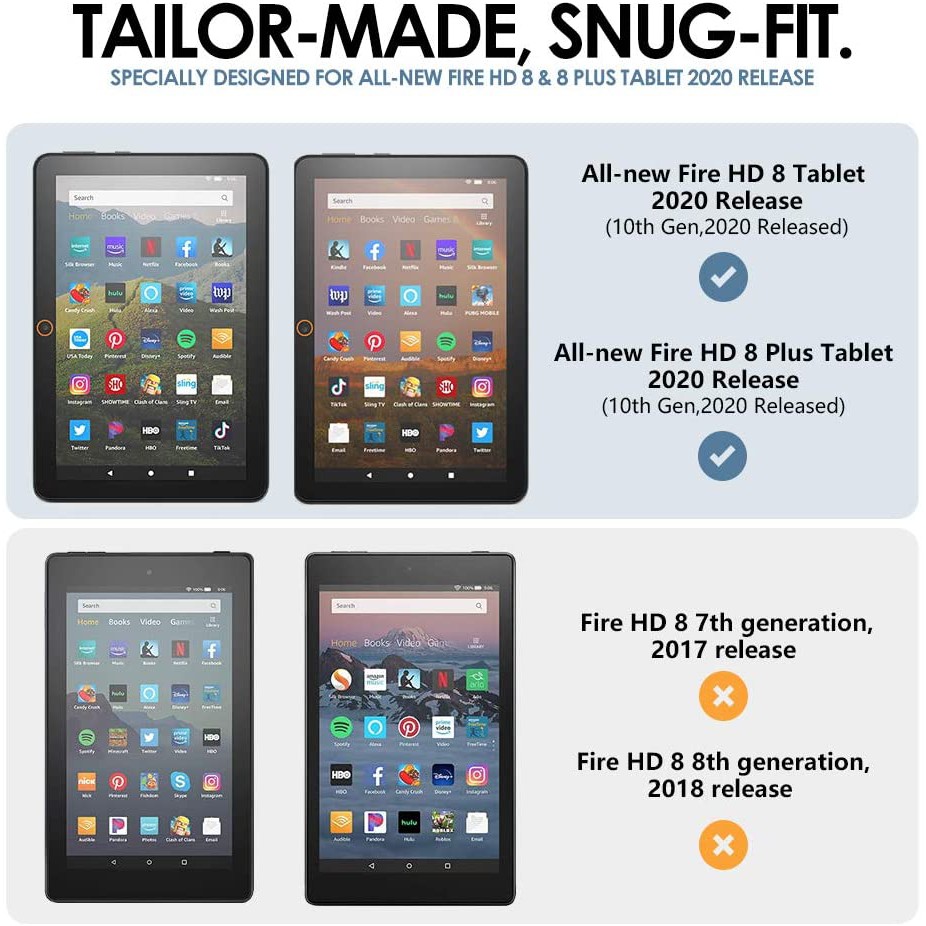 FIRE HD 8 dan 8+ case PU (2020 EDITIONS ONLY)