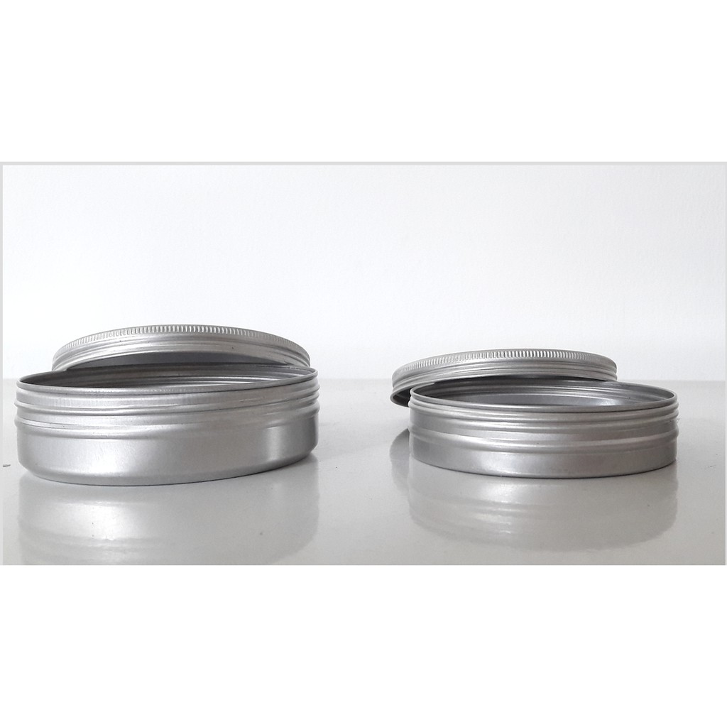  Wadah  Tempat Pot Pomade Aluminium  2 3 zo Warna  Silver 