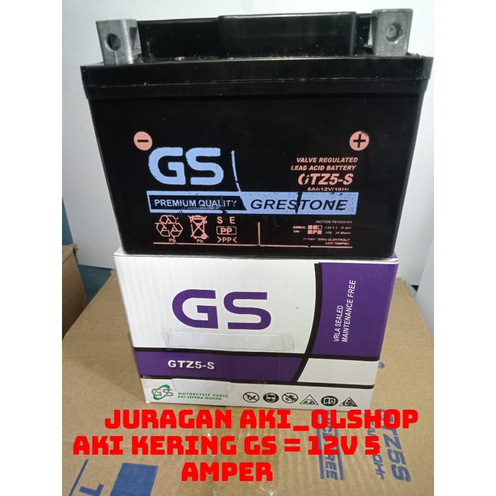 Jual aki motor beat supra x 125 vario 110 scoopy GS gtz5s accu kering