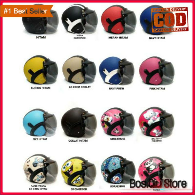 HELM BOGO RETRO CLASSIC KULIT MURAH