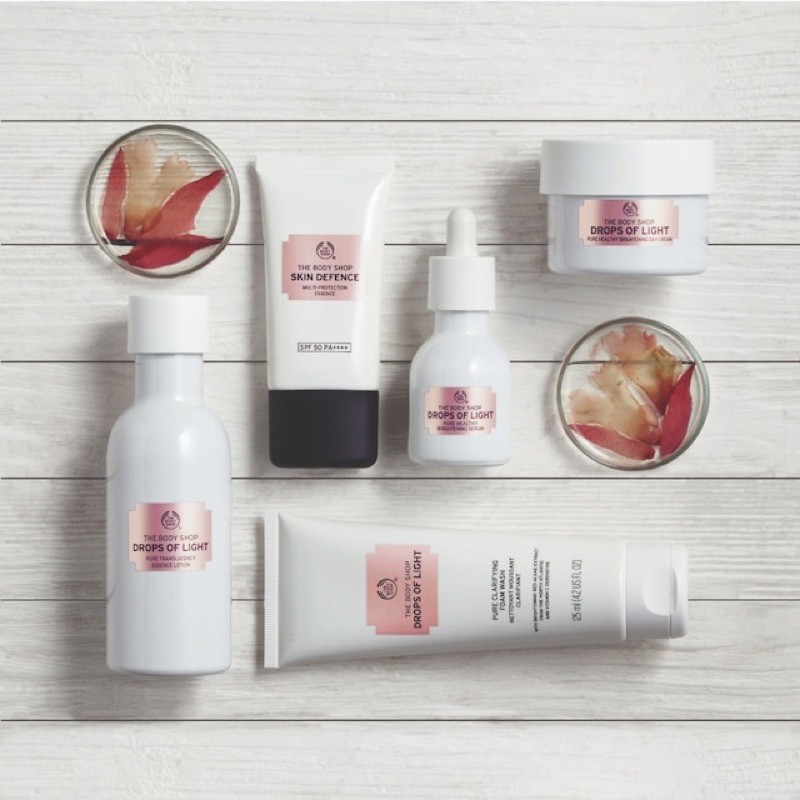RANGKAIAN PERAWATAN DROPS OF LIGHT THE BODY SHOP ORIGINAL