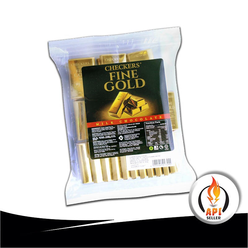 CHECKERS FINE CHOCOLATE GOLD BAR 300g